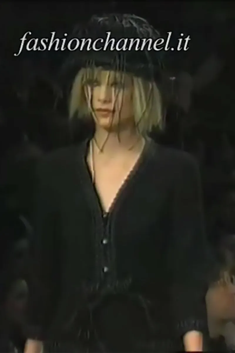 1994 Chanel Vintage Black Wool Boucle Skirt Suit w/ CC Buttons