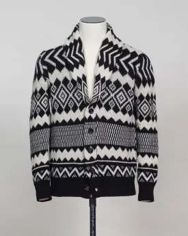 Altea Wool & Cashmere Cardigan / Black & White