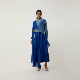 ASSYMTRICAL OVERLAP ANGRAKHA WITH CUTWORK EMB AND PANTS