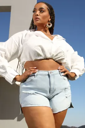 Aubree Twist Front Shirt - White