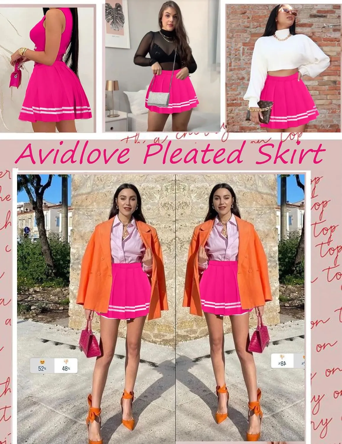 Avidlove Womens Pleated Skirt School Uniform Skirt Mini Skirt Pleated Cheer Skirt