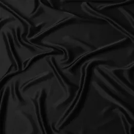 Black Crepe Satin Fabric: Japans Modern Aesthetic-D17606