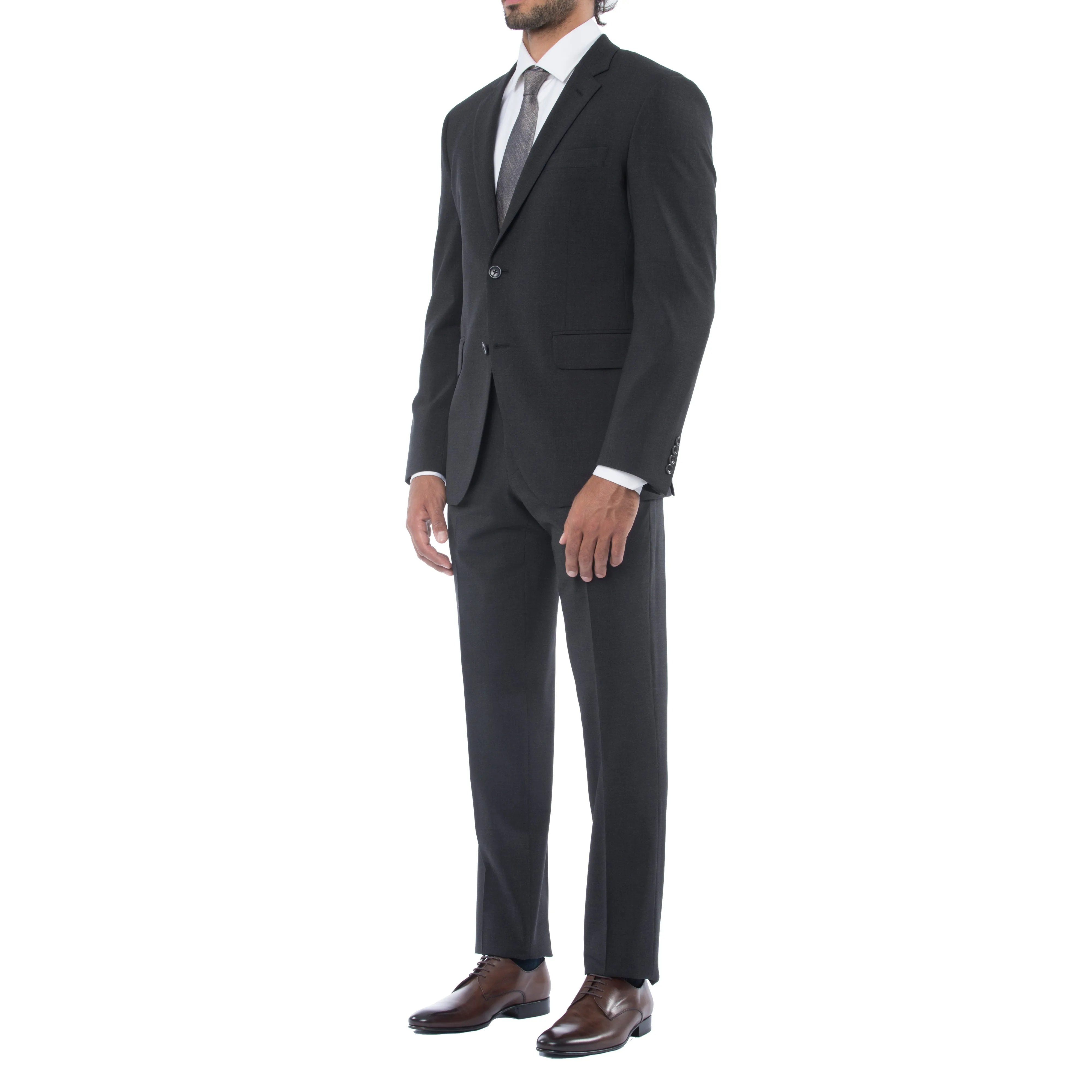 Black Technical Wool Suit