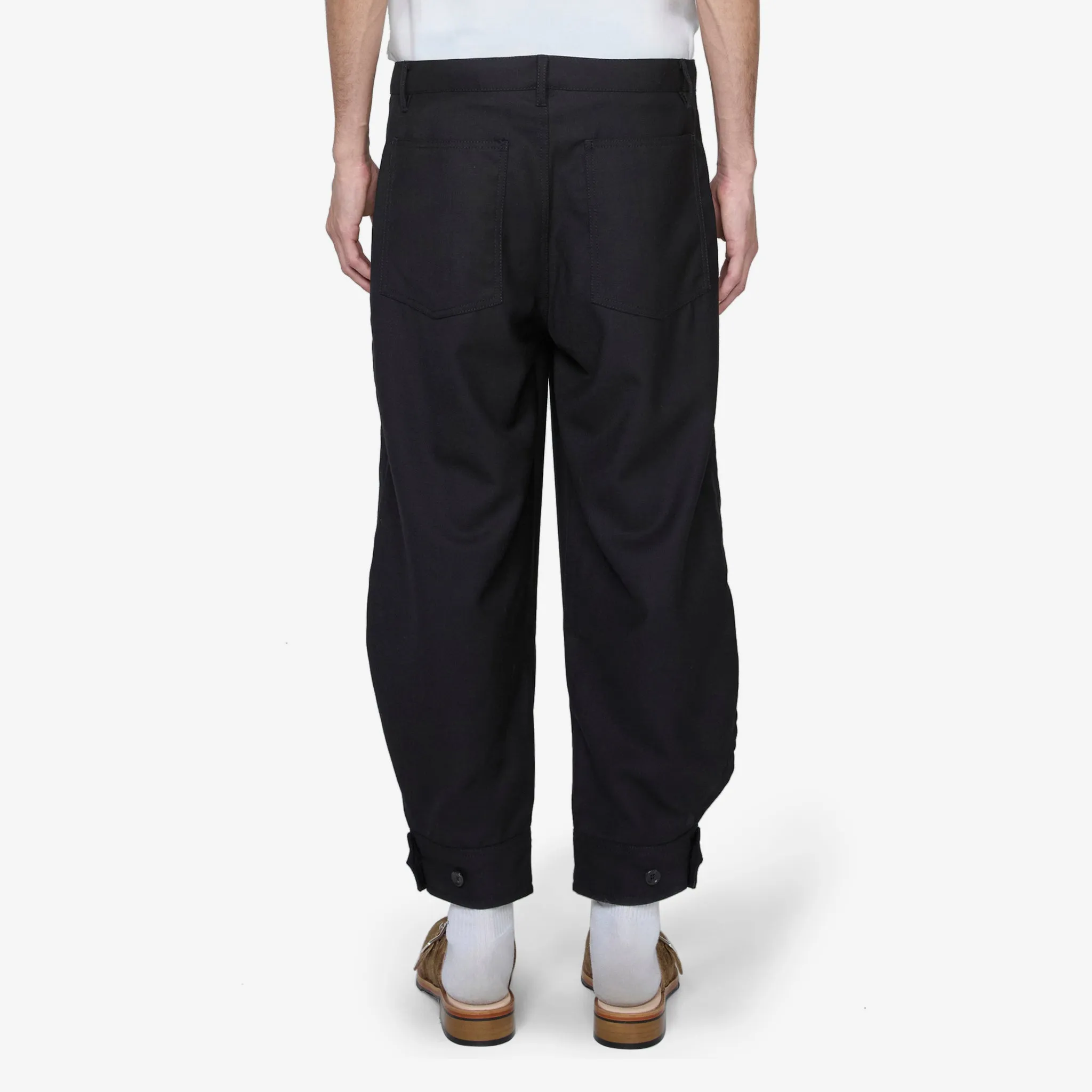 Button Cuff Pants Black