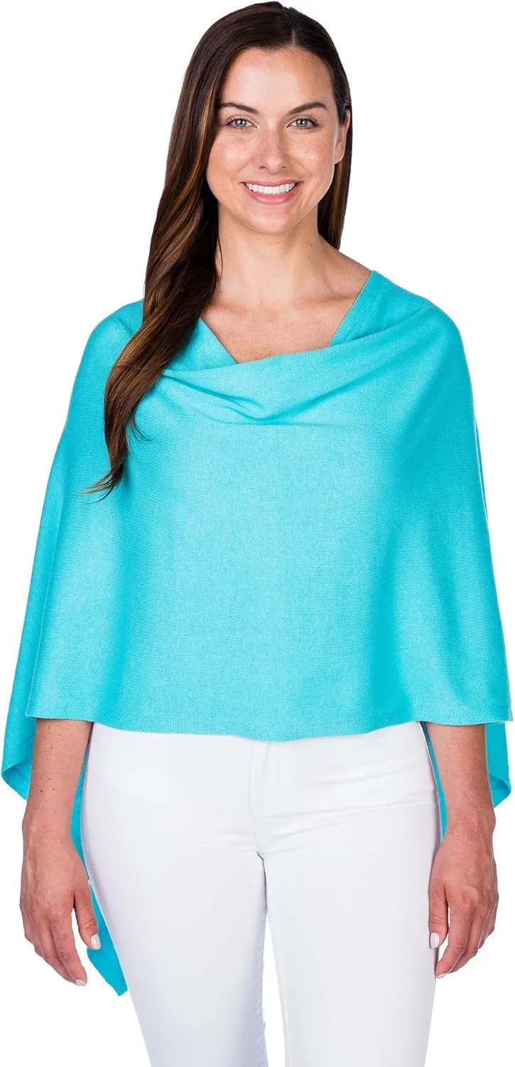 Caroline Grace Cashmere Blend Poncho by Alashan Lightweight & Super Soft - 95% Cotton 5% Cashmere - Great Gift Item