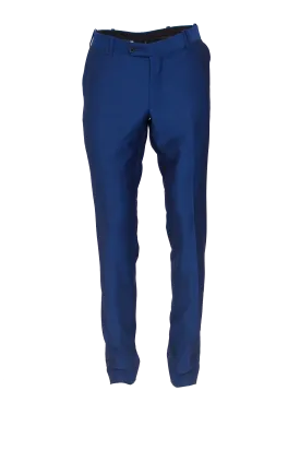 COBALT BLUE FITTED WOOL SUIT TROUSER