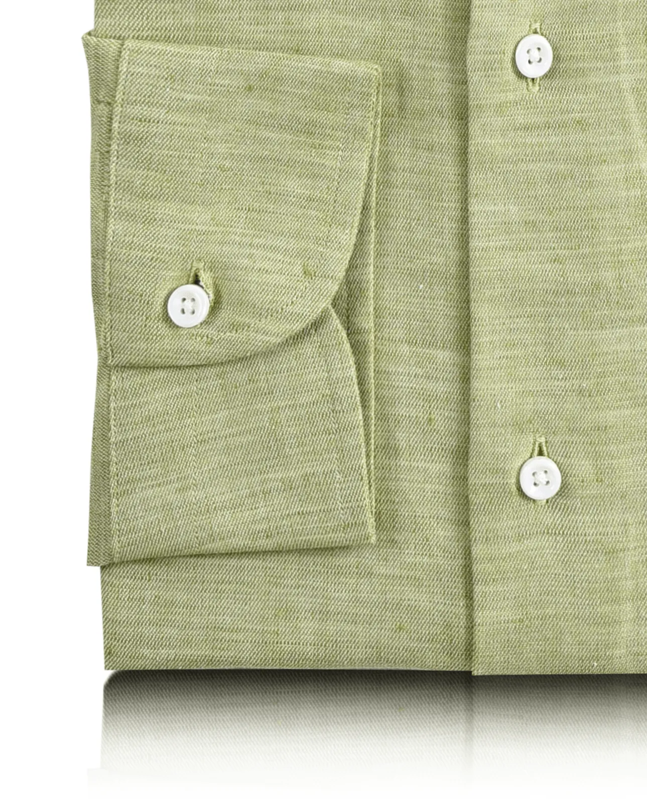 Cotton Linen: Light Green Chambray Shirt