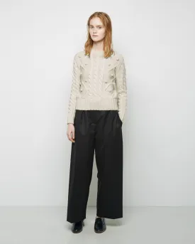 Cropped Wide Leg Flannel Pant