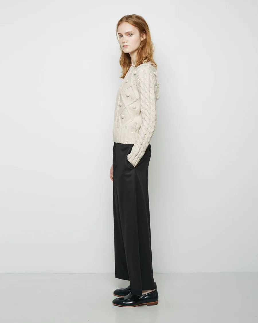 Cropped Wide Leg Flannel Pant