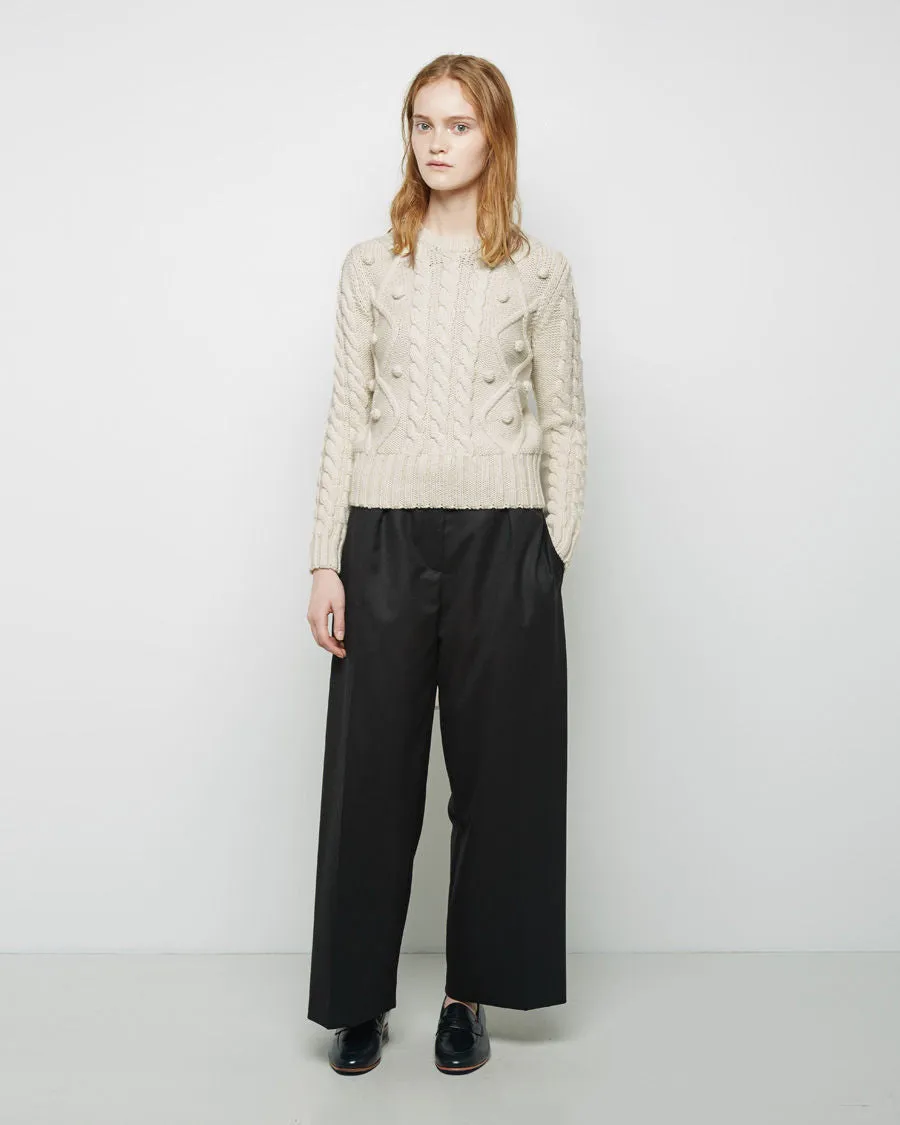 Cropped Wide Leg Flannel Pant