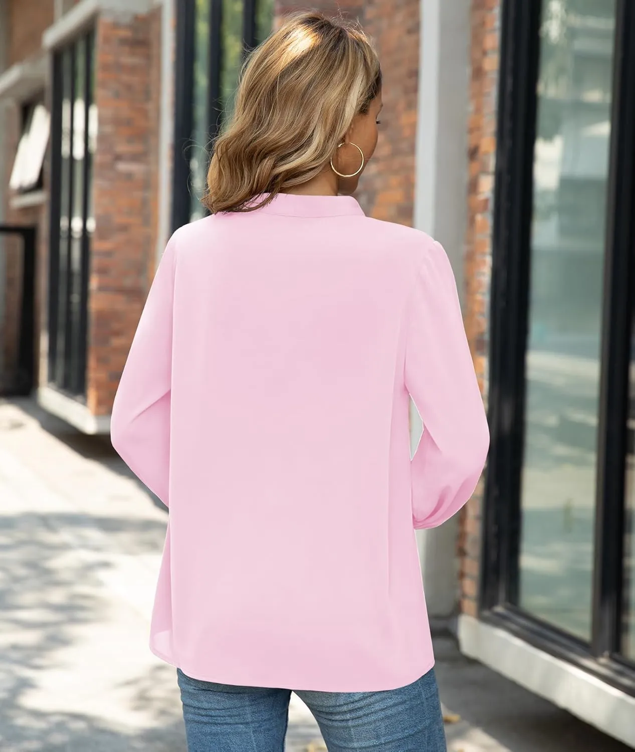 CZYINXIAN Womens Dressy Chiffon Blouse Business Work Casual Tie Neck Shirt Tops