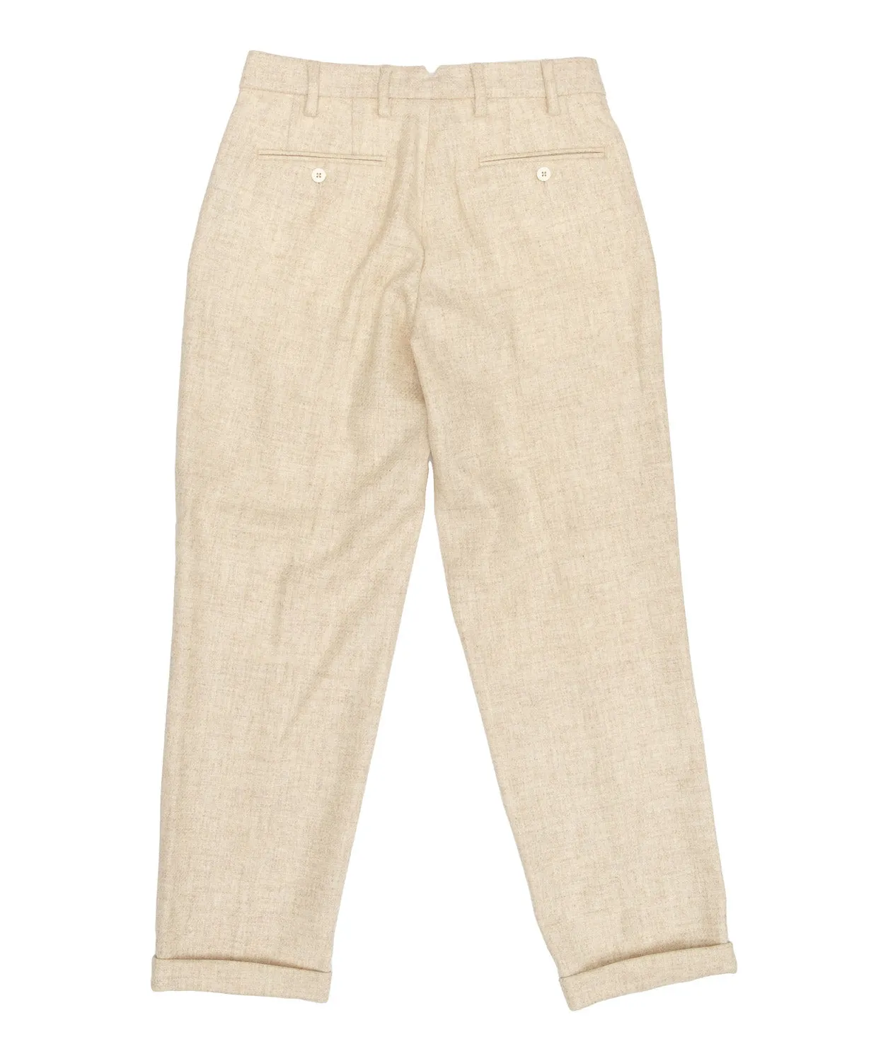 Double Pleat Trousers in Ecru