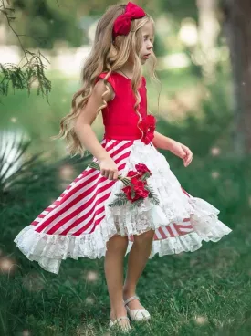 Girls Cap Sleeve Hi-Lo Special Occasion Dress