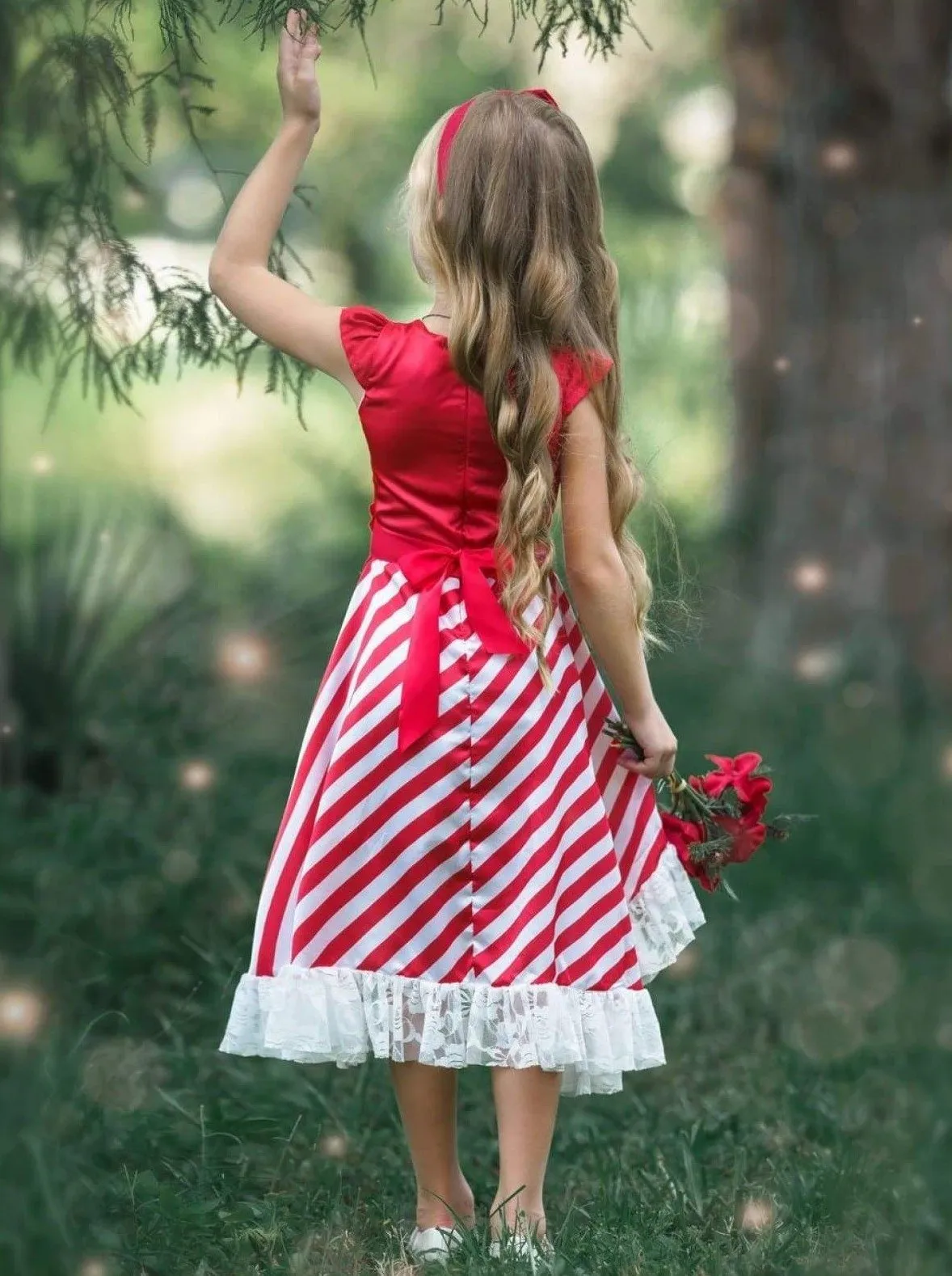 Girls Cap Sleeve Hi-Lo Special Occasion Dress