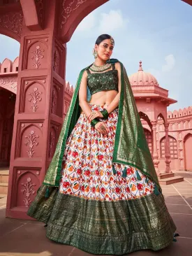Green Patola Dola Silk  Lehenga Choli