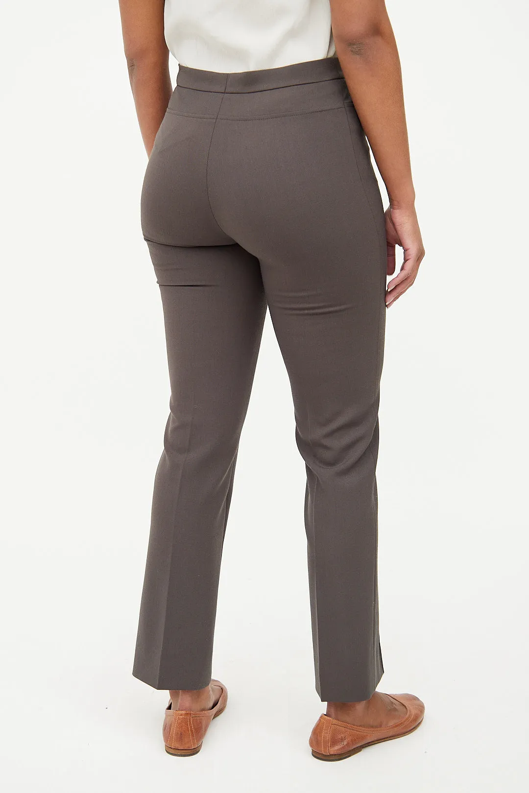 Green Wool Slim Trouser