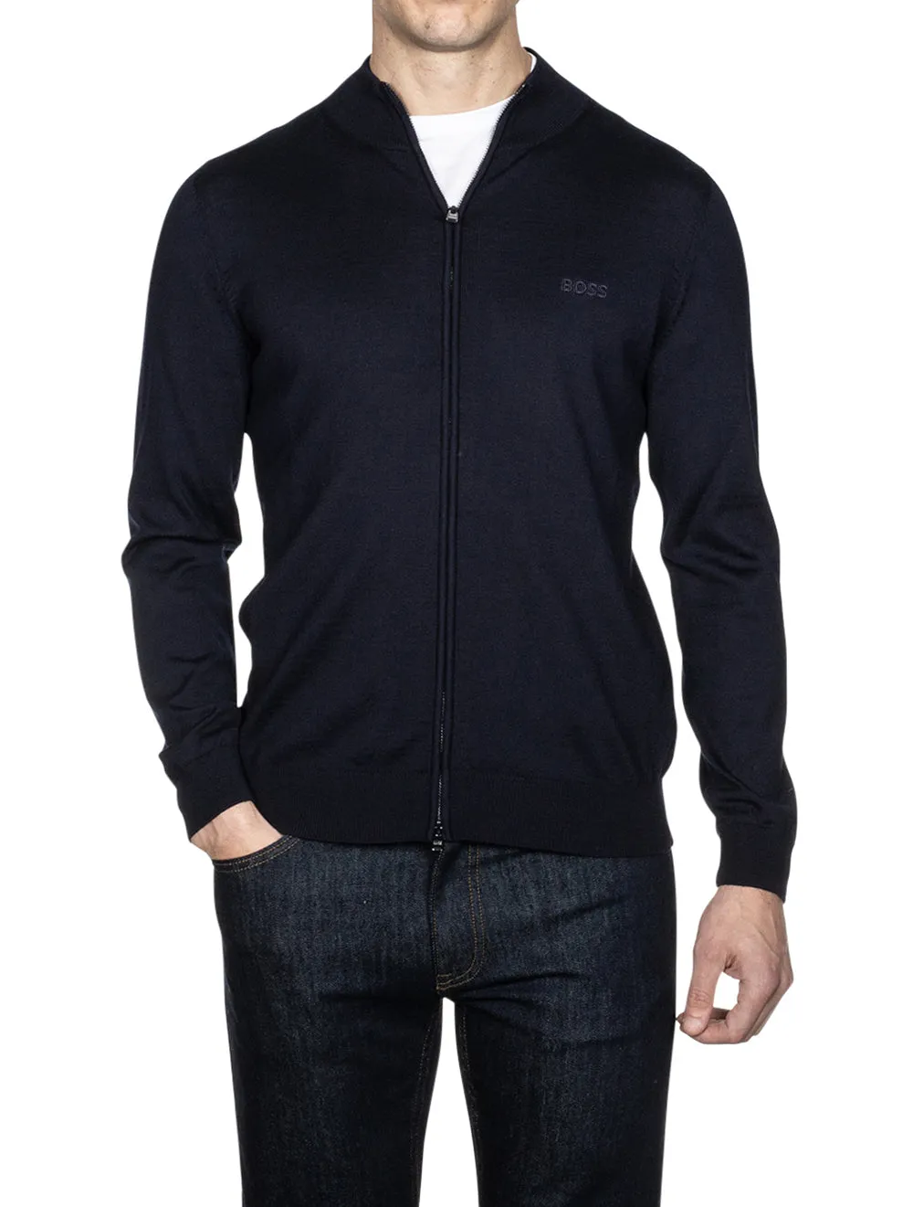 HB BALONSO ZIP UP CARDIGAN-Navy