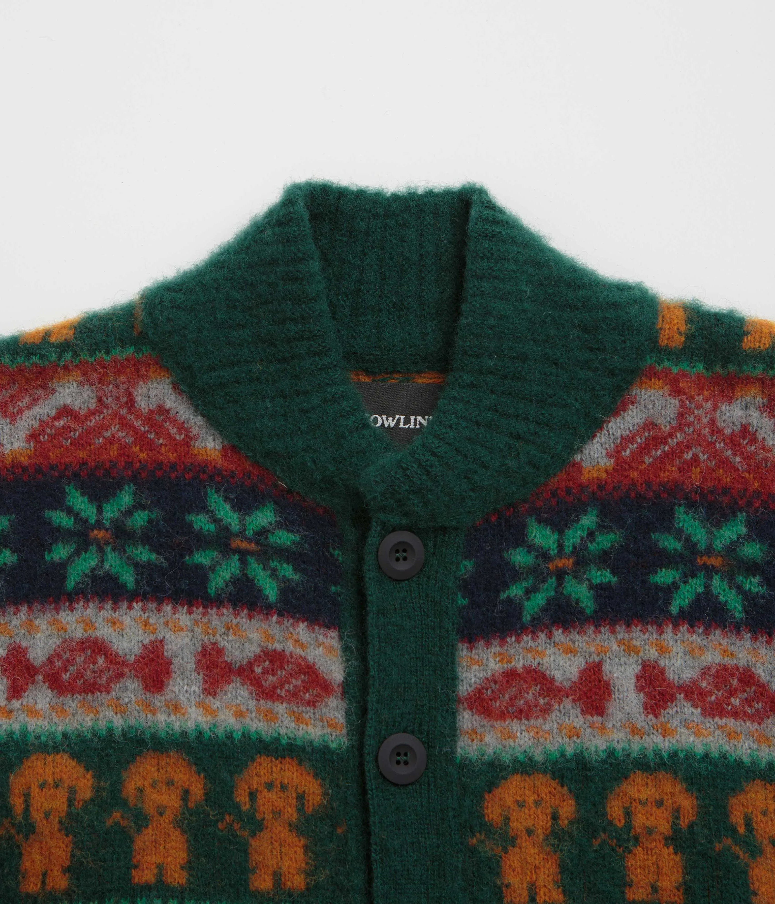 Howlin' Dogs in Space Cardigan - Forest