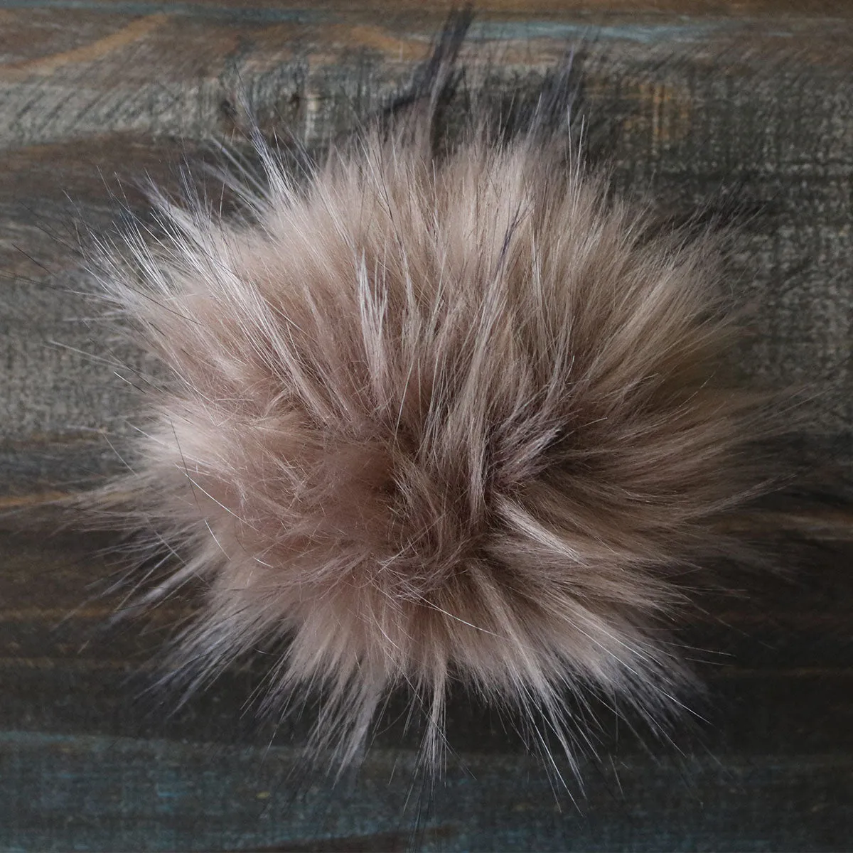 Jimmy Beans Wool Faux Fur Pom Poms - Mink