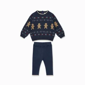 Knitted Gingerbread Jumper & Leggings Outfit