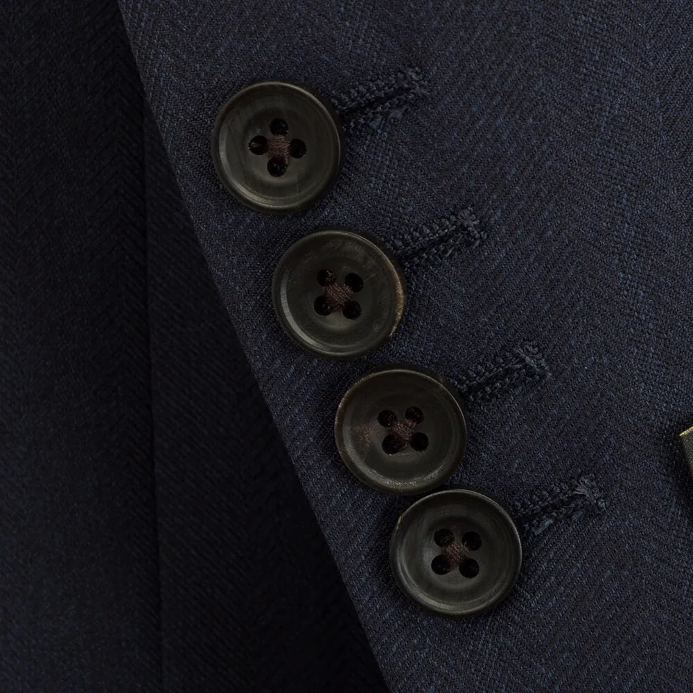 Lanificio F.lli Cerruti Navy Herringbone Suit