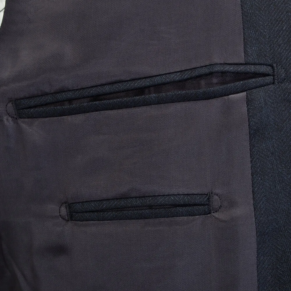 Lanificio F.lli Cerruti Navy Herringbone Suit