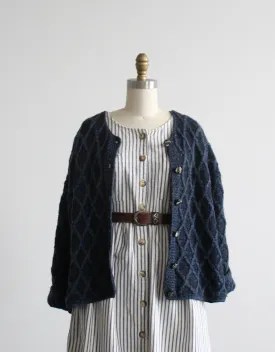 lattice merino wool cardigan