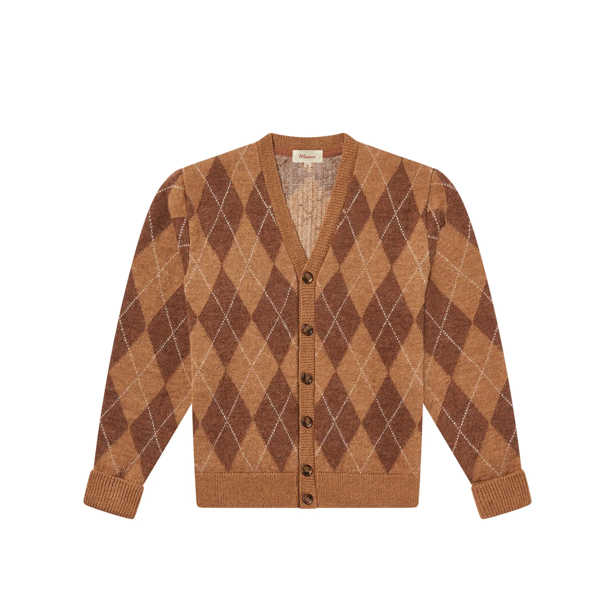 Manors Mens Argyle Cardigan 'Beige'