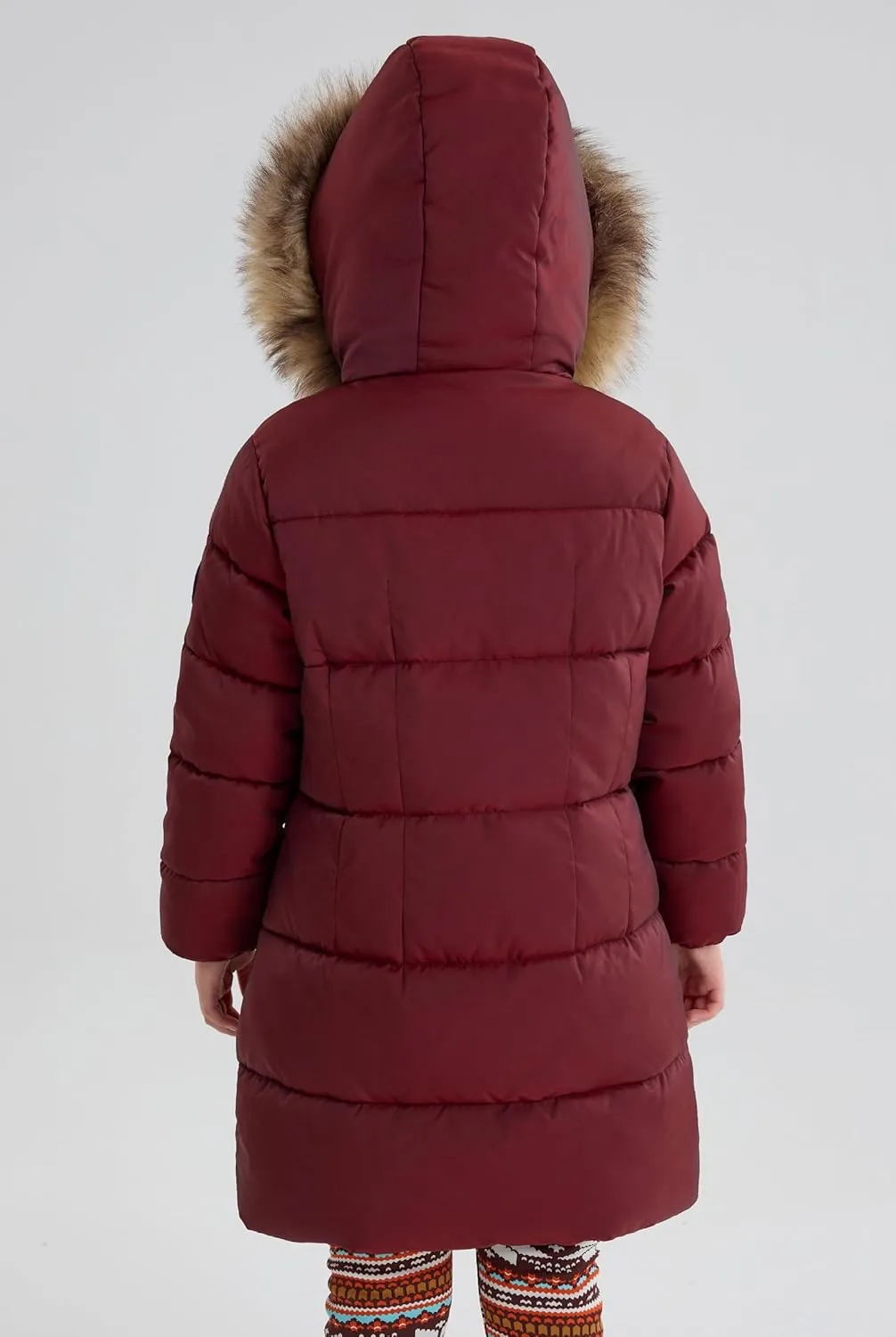 maoo garden Girls Puffer Winter Coat Faux-Down Heavyweight Snow Parka Fuzzy Fur Lining Hood Water-Resistant Long Jacket