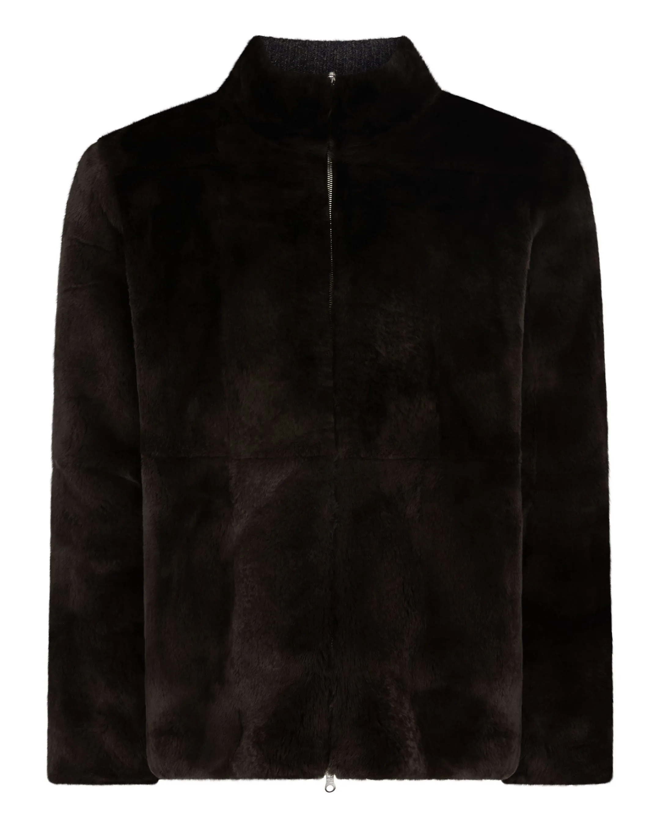 Men's Aspen Cashmere Cable Fur Cardigan Granite Grey