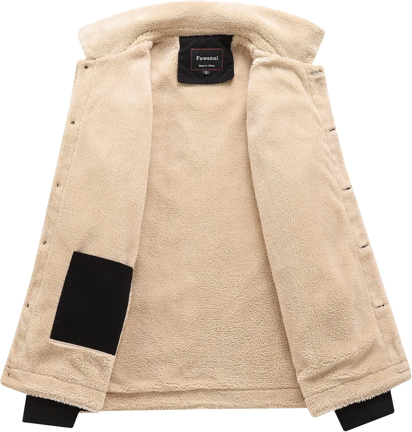 Men's Winter Sherpa Lined Fleece Military Cargo Jacket Cotton Outerwear Jacket Coat