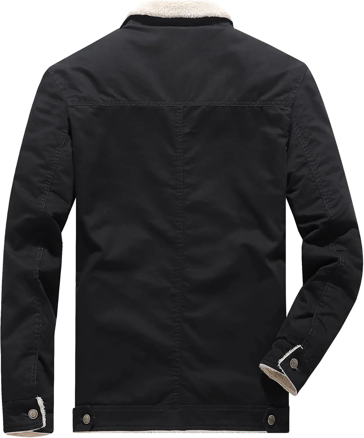 Men's Winter Sherpa Lined Fleece Military Cargo Jacket Cotton Outerwear Jacket Coat
