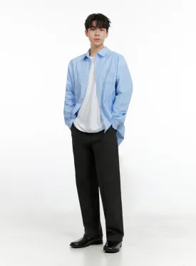 Men's Wool Blend Straight Leg Pants IN422