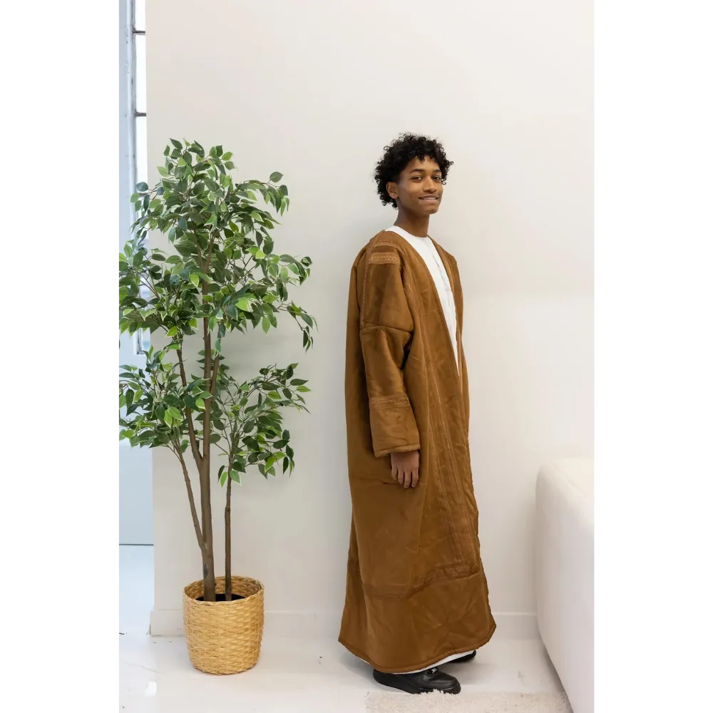 Mustard Brown Syrian Farwa Coat/Bisht
