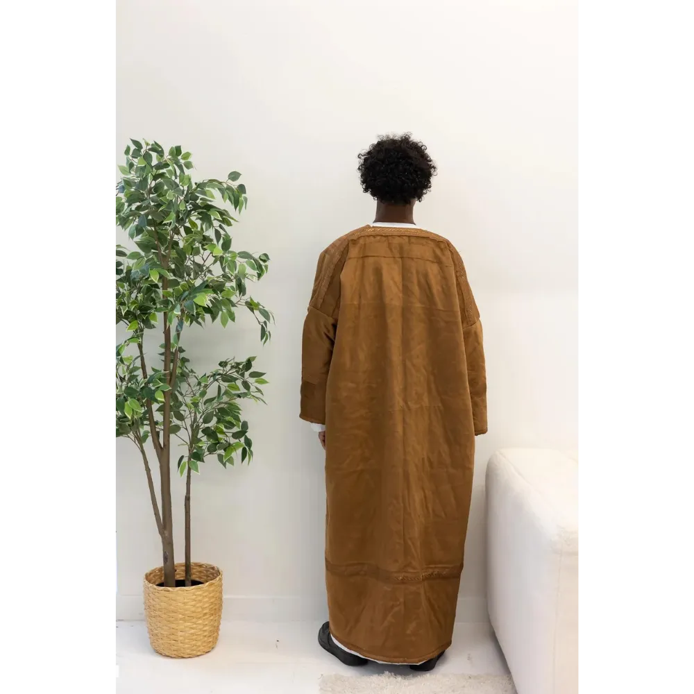 Mustard Brown Syrian Farwa Coat/Bisht