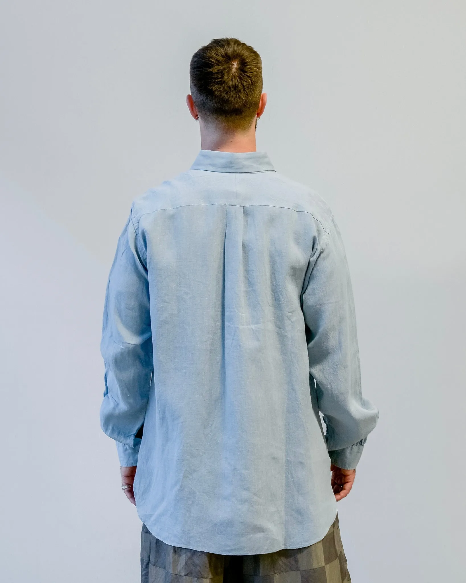 Needles Regular Collar EDW Shirt Linen Canvas Sax