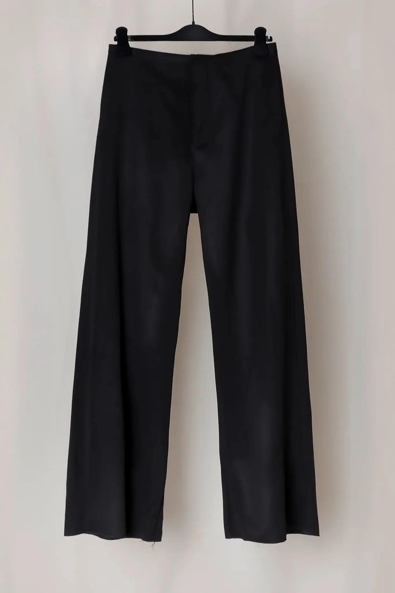 No.227 Black Wool Full Trousers