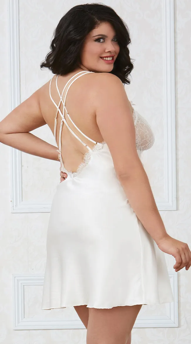 Plus Size I Do Satin Chemise