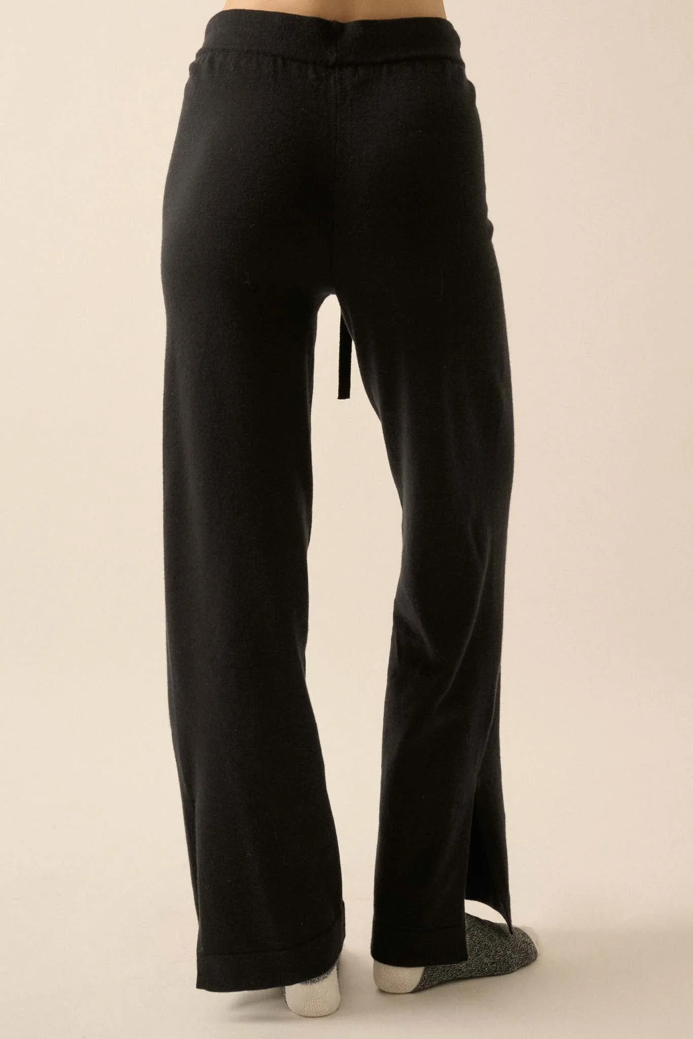 Promise the Label Brushed Knit Split-Hem Pants