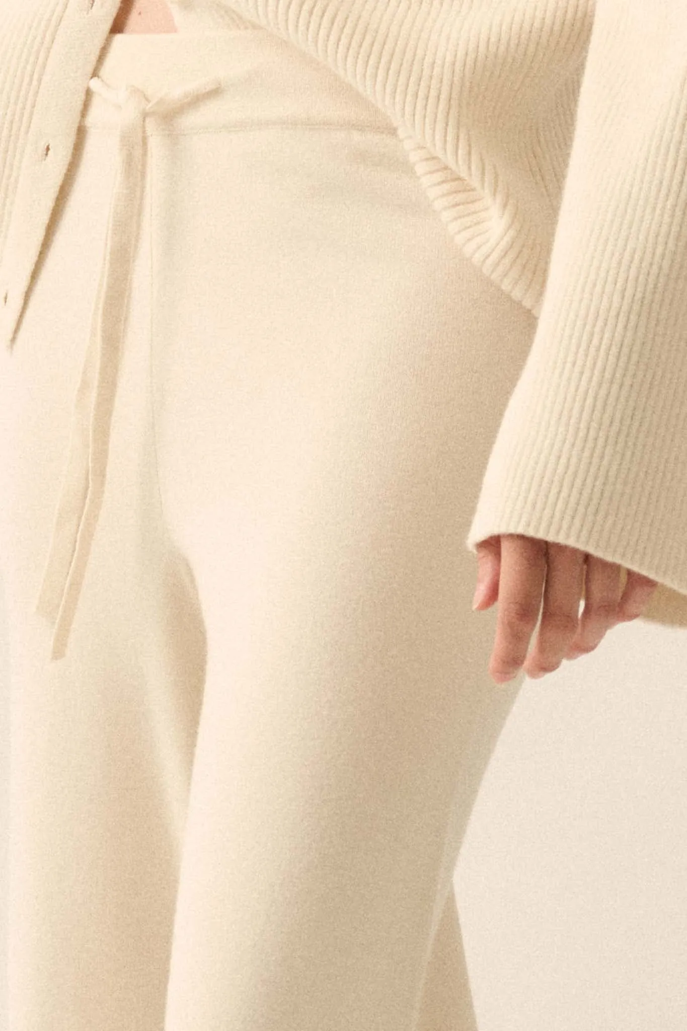 Promise the Label Brushed Knit Split-Hem Pants