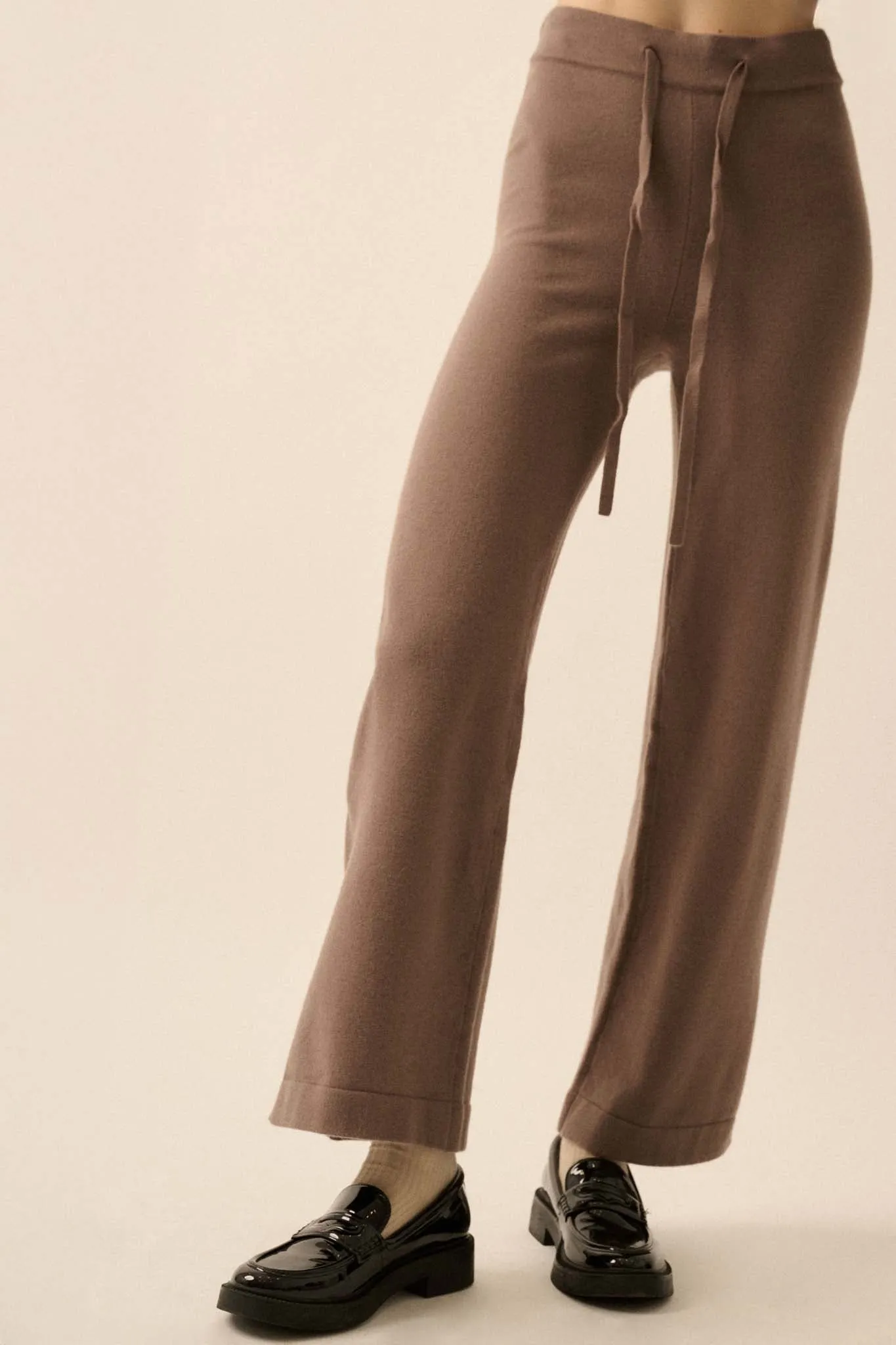 Promise the Label Brushed Knit Split-Hem Pants