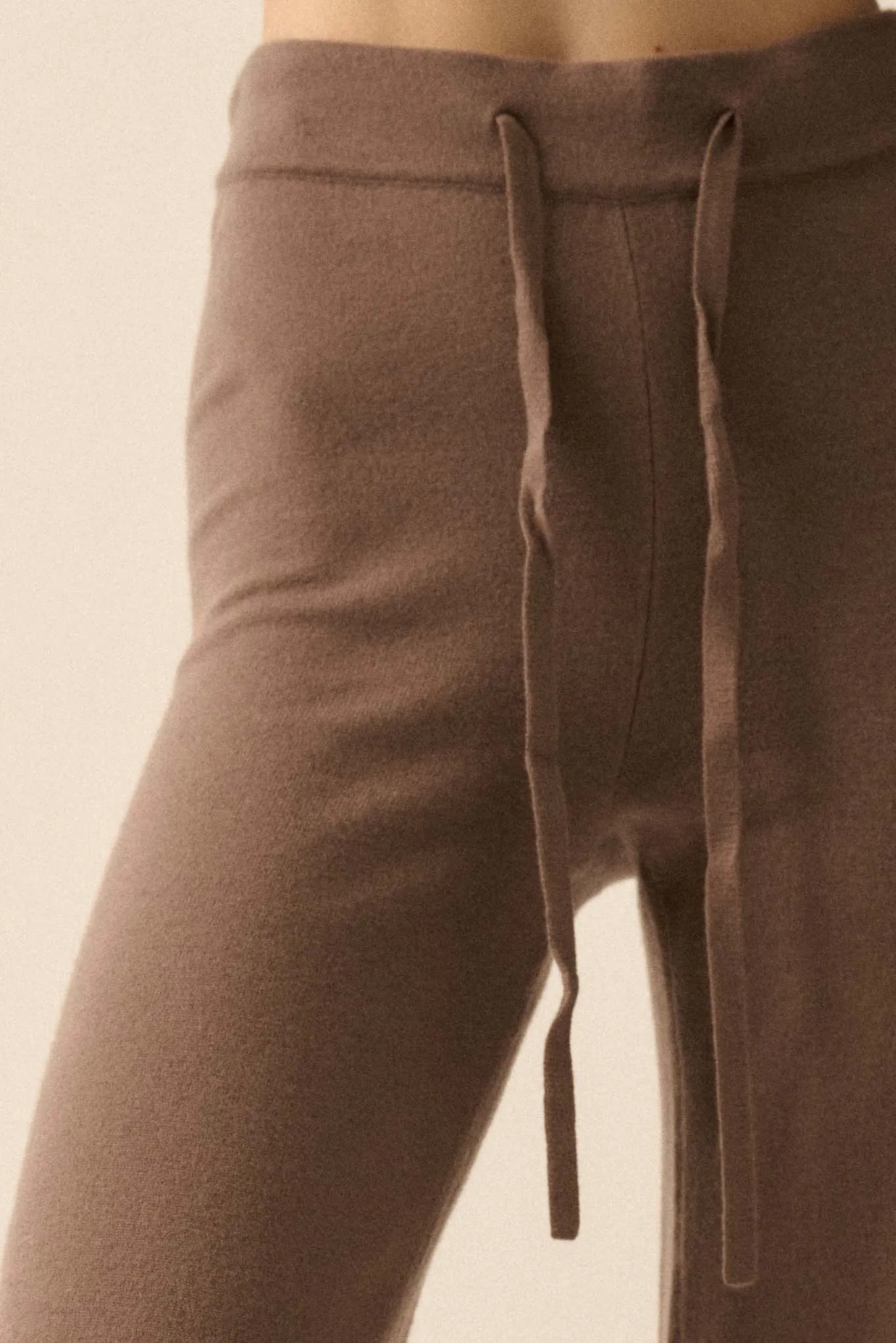 Promise the Label Brushed Knit Split-Hem Pants