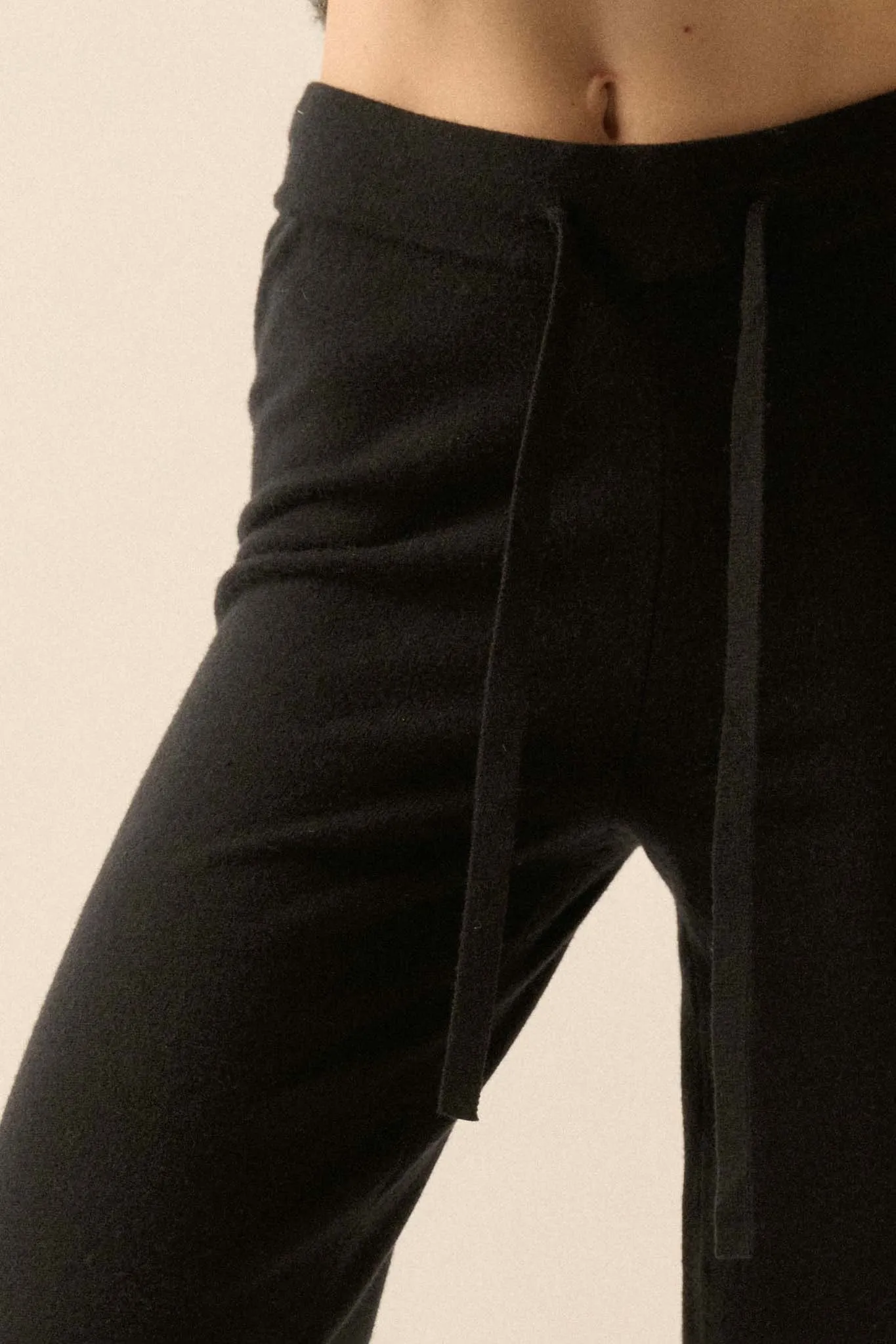 Promise the Label Brushed Knit Split-Hem Pants