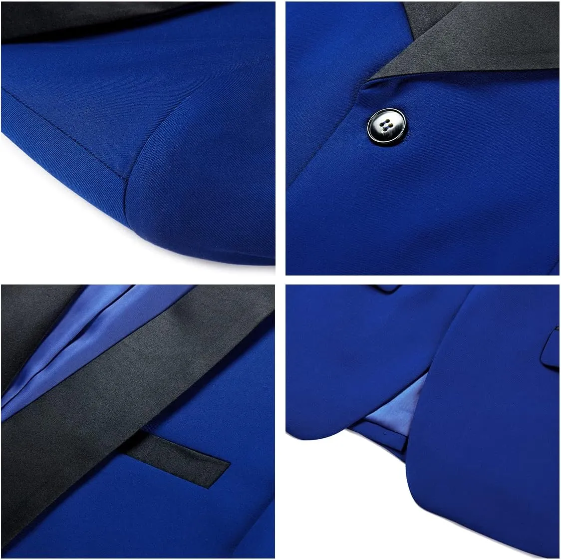 Rogers & Morris Men's Tuxedo Suit Regular Fit 3 Piece Suit Blazer Jacket Waistcoat Pants Set for Wedding Prom