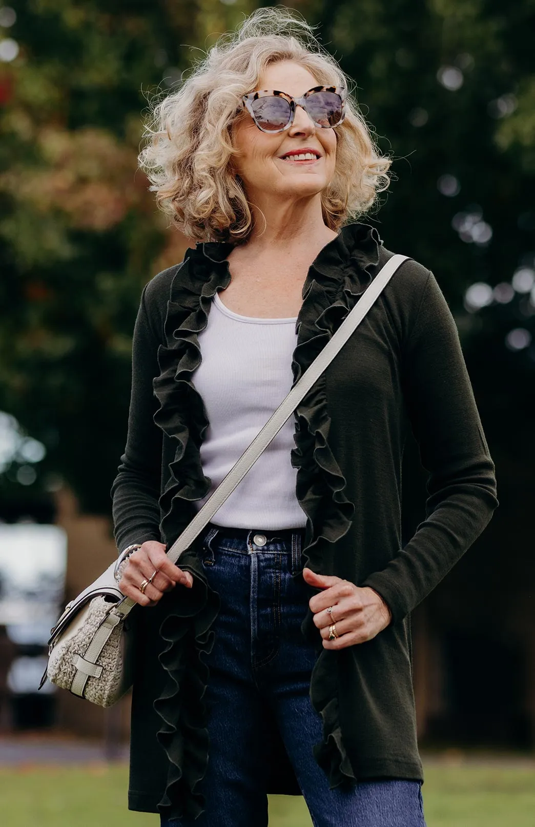 Ruffled Cardigan