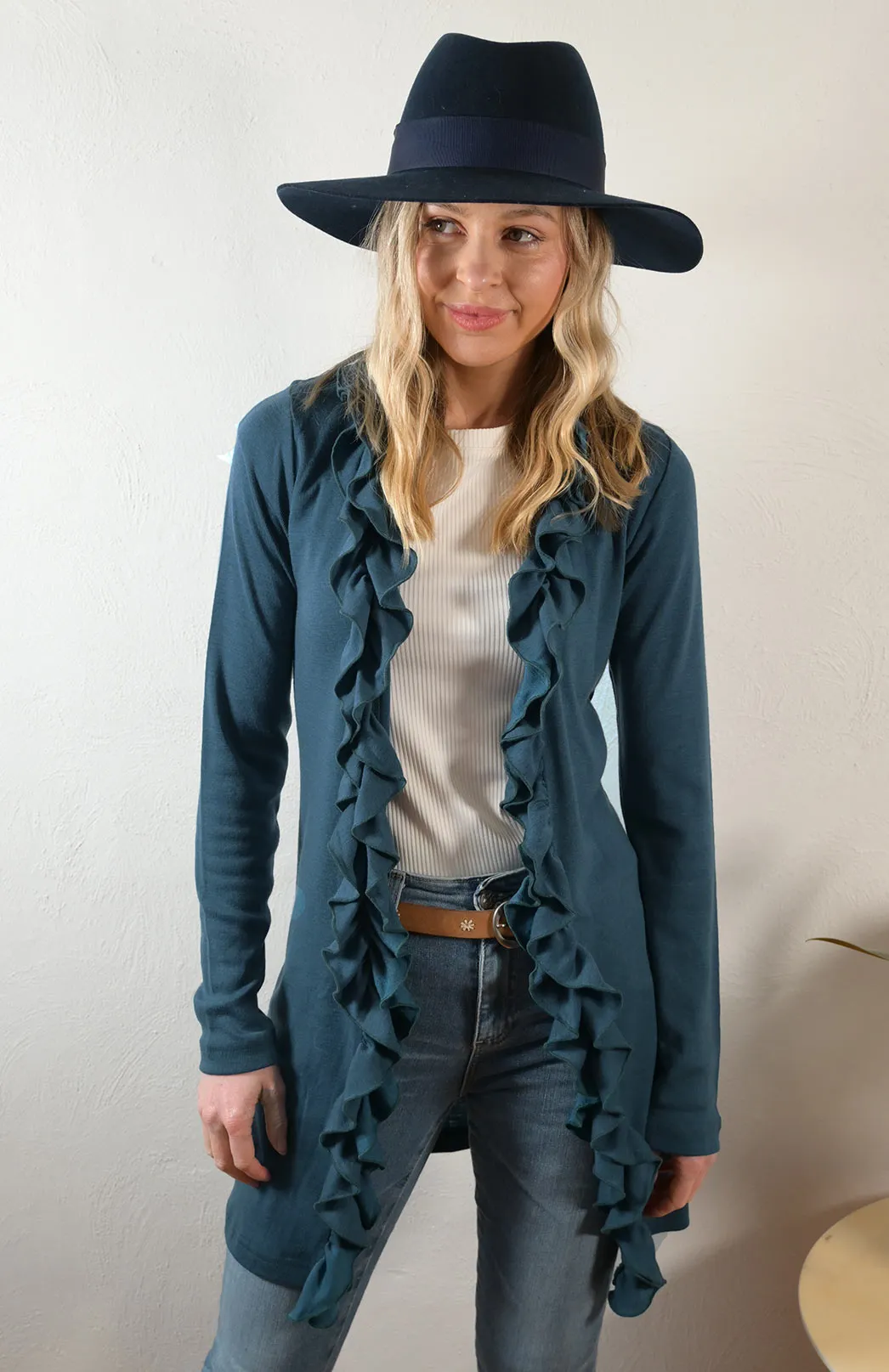 Ruffled Cardigan