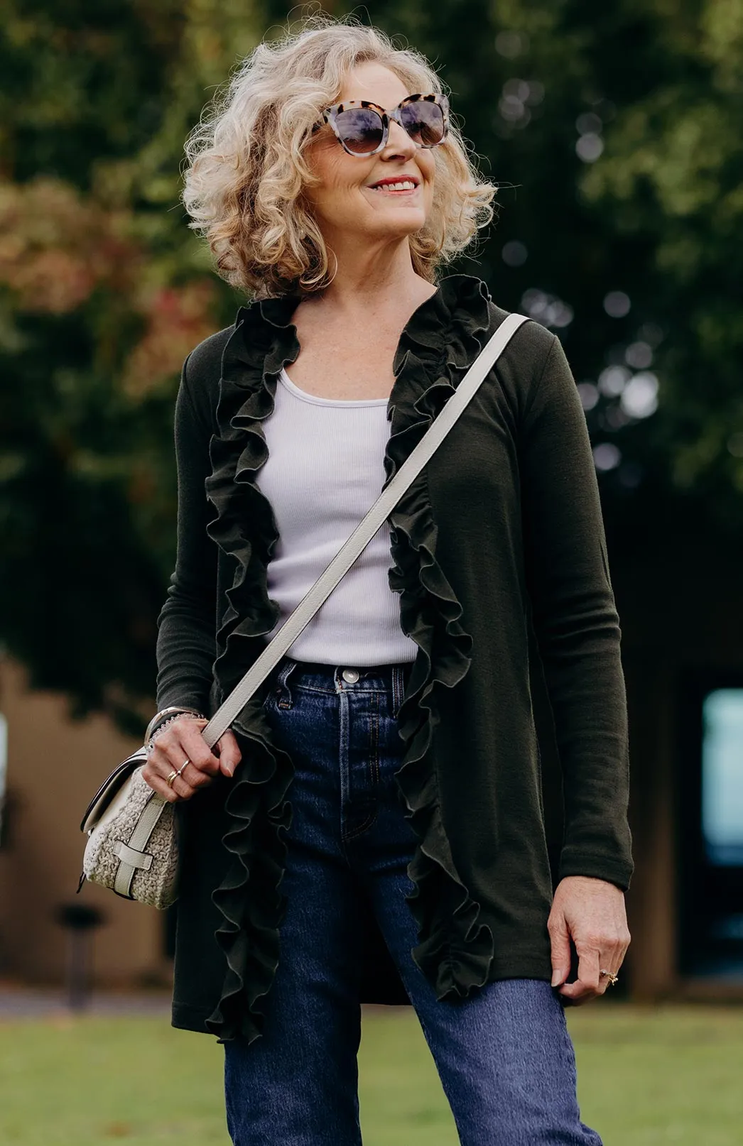 Ruffled Cardigan