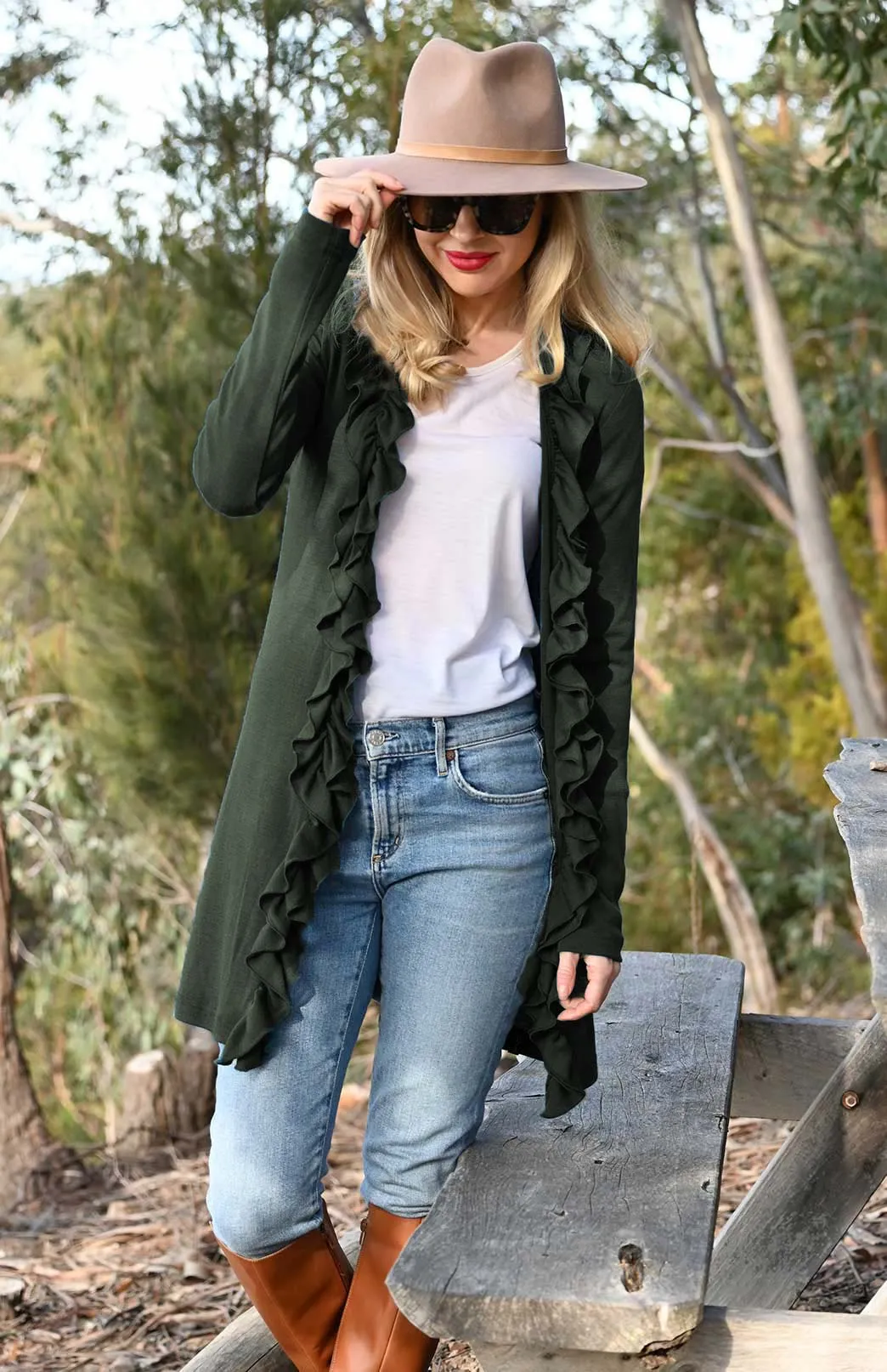 Ruffled Cardigan