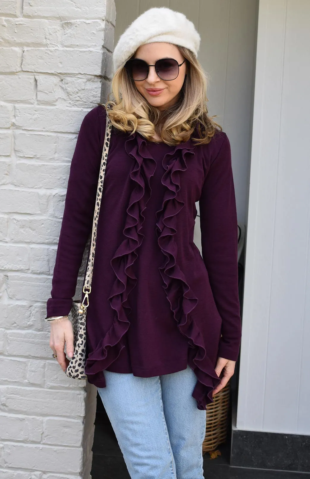 Ruffled Cardigan