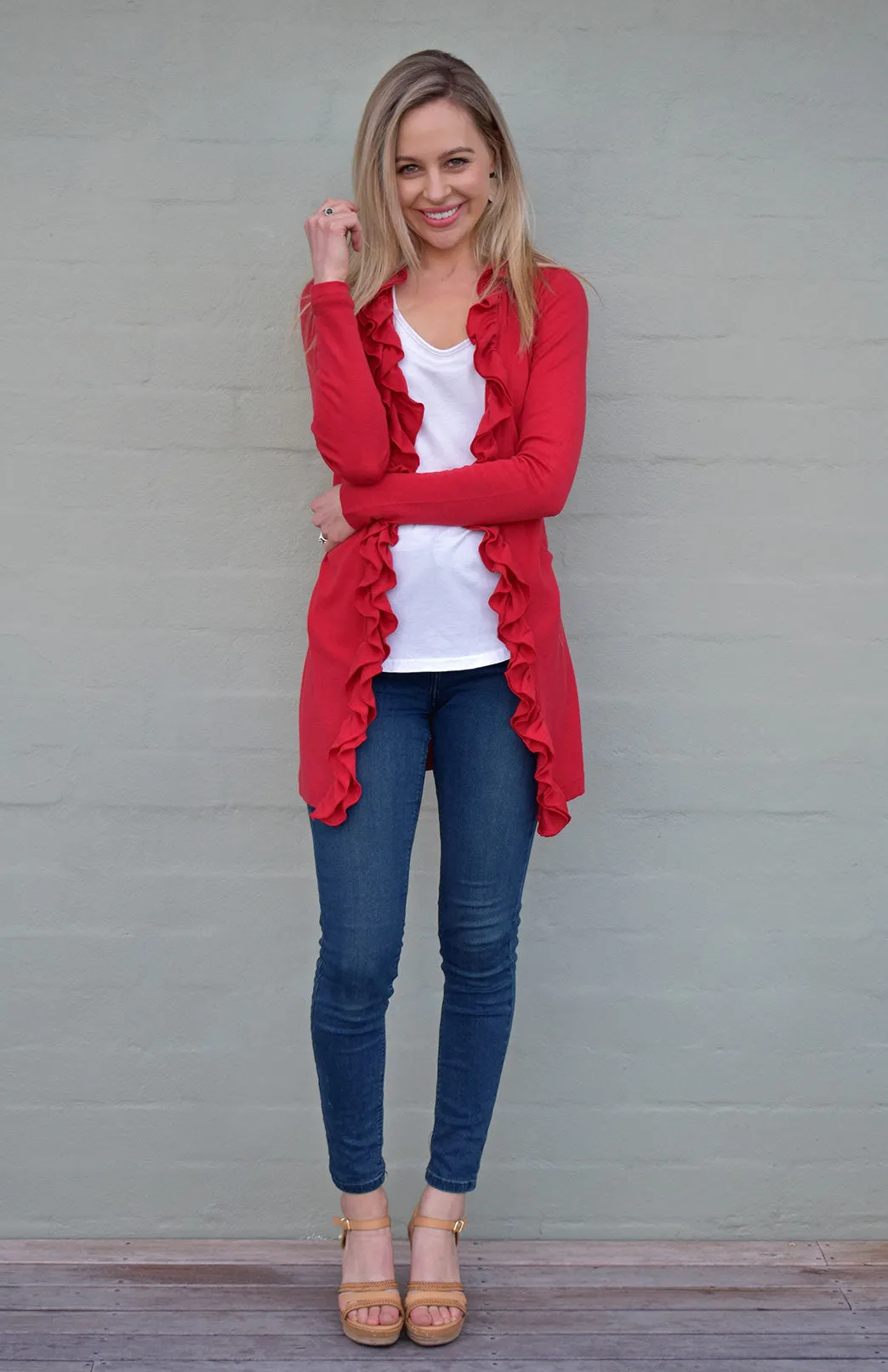 Ruffled Cardigan